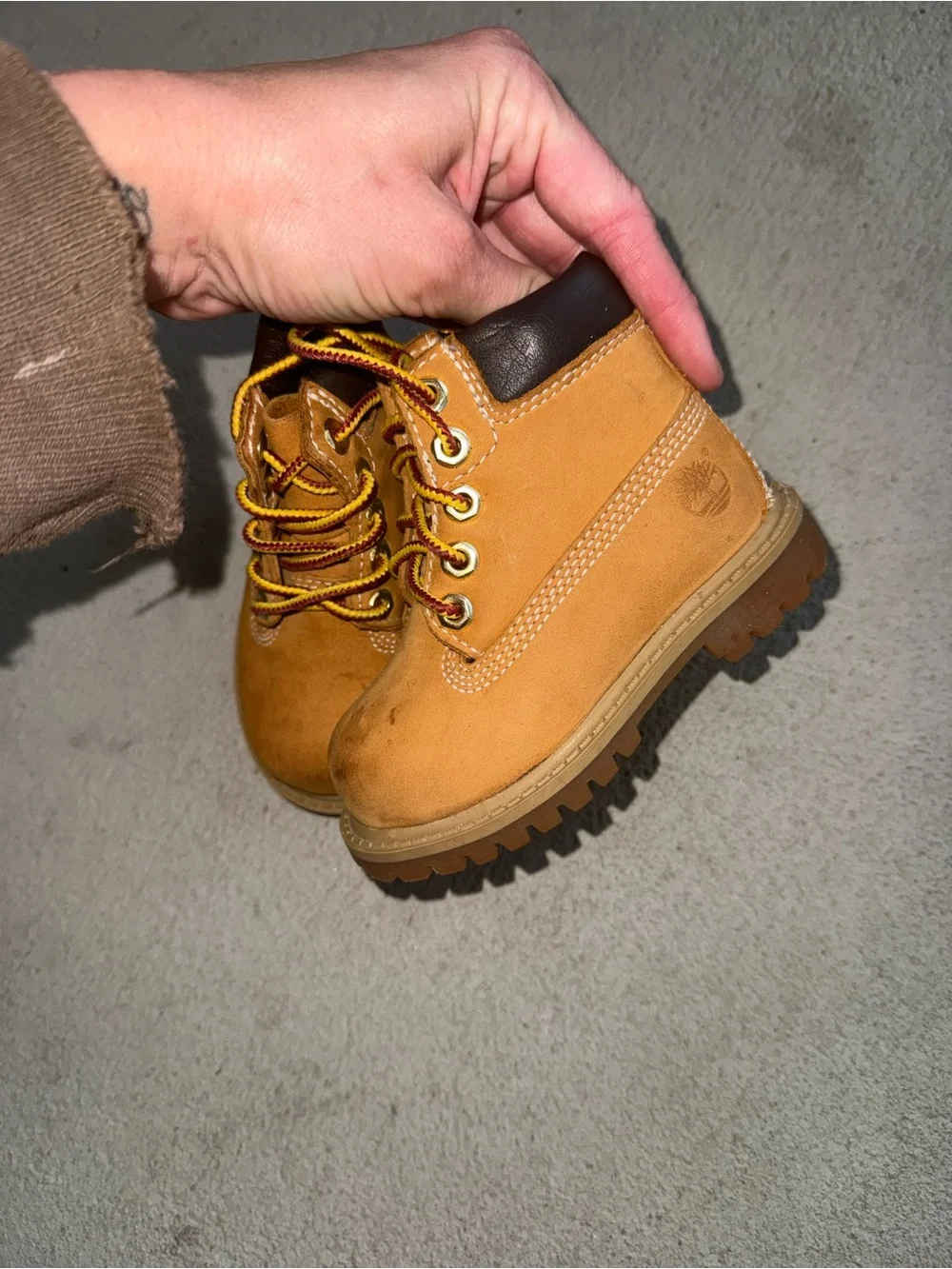 Timberland Little Kids Wheat/Tan Lace-Up Hiking Boots 4c